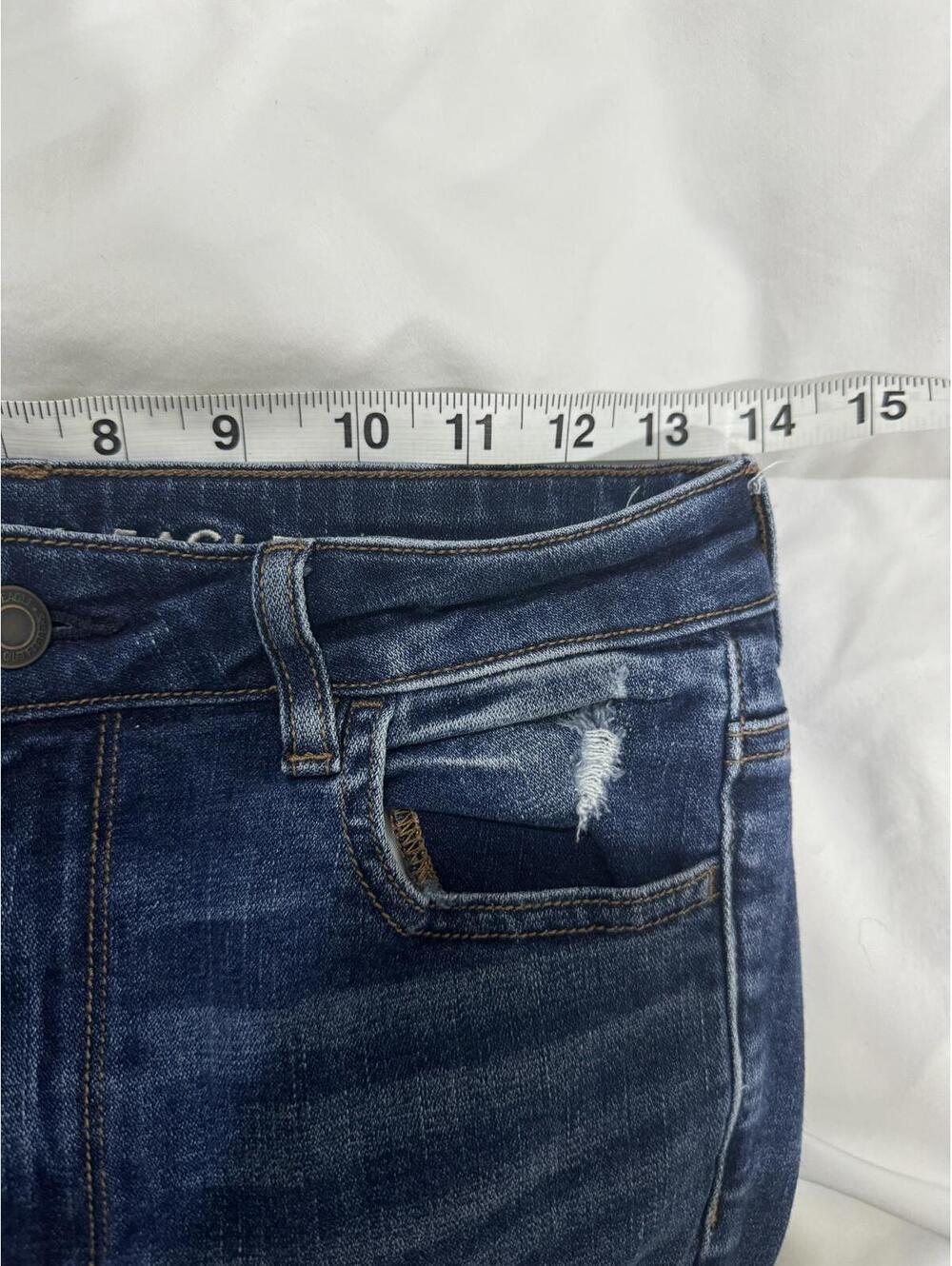 American Eagle Highest Rise Distressed Jegging Jeans Size 4 Blue Wash - Picture 6 of 9
